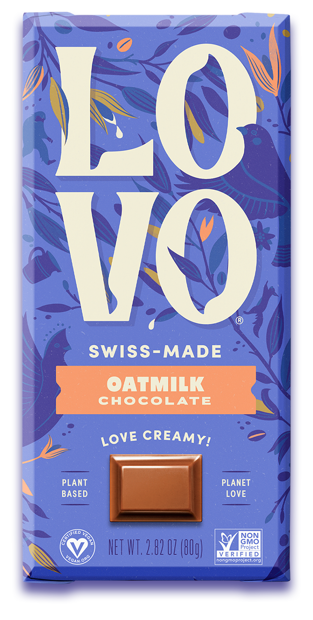 LOVO's Vegan Oat Milk Chocolate Bar - Love Creamy - 100%-Plant Based - 100% GMO Free