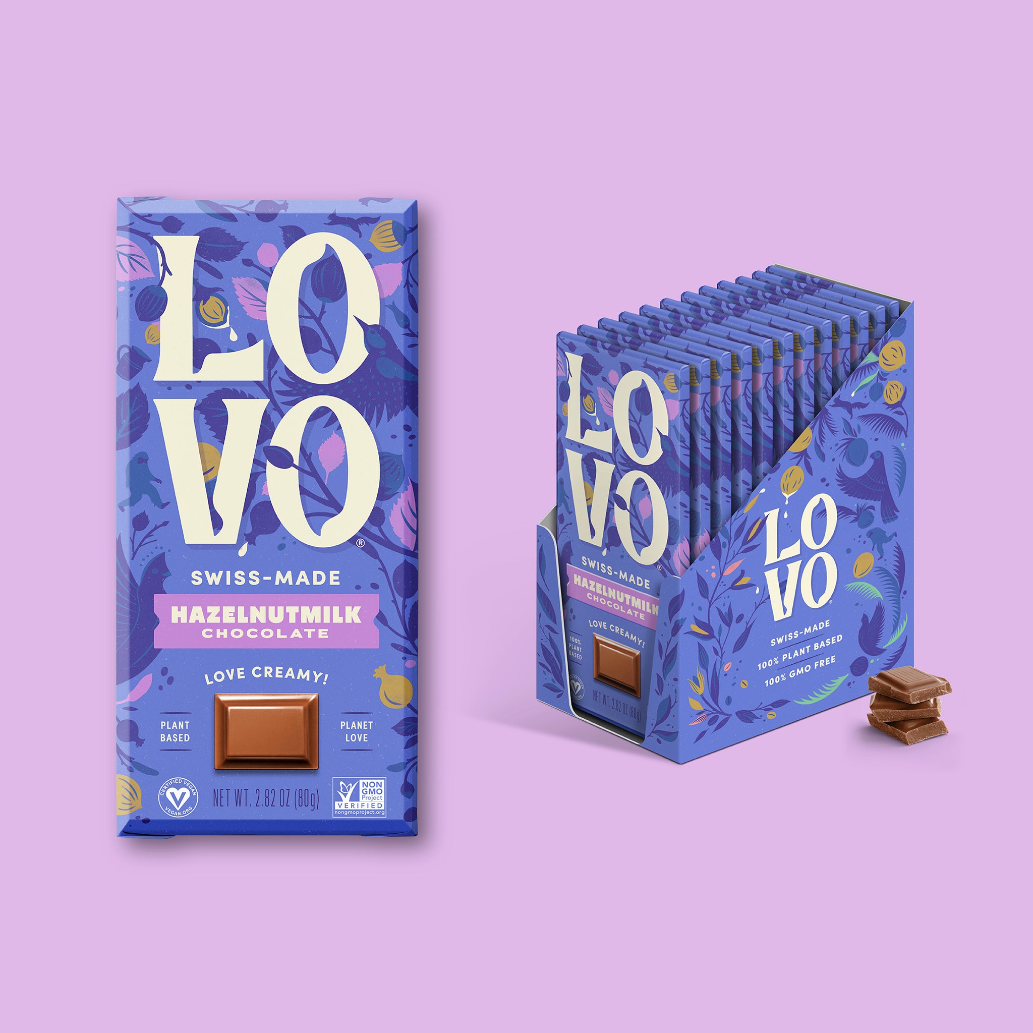 Vegan Hazelnut Milk Chocolate Bar - LOVO Chocolate