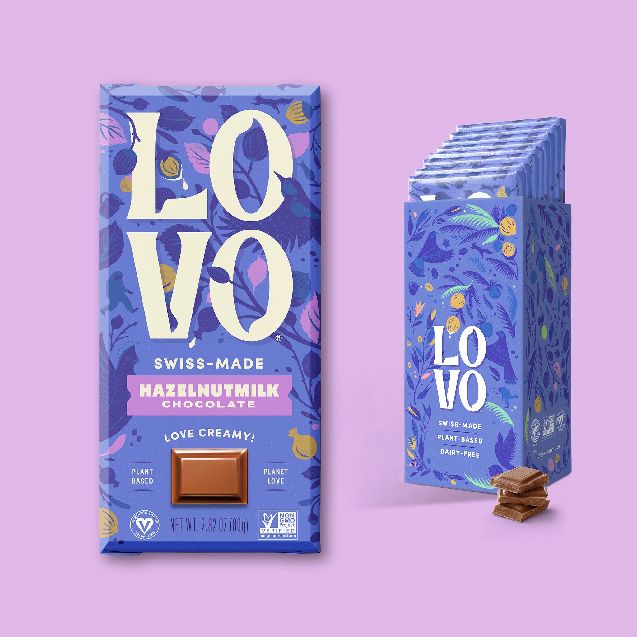 Vegan Hazelnut Milk Chocolate Bar - LOVO Chocolate