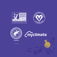 LOVO Chocolate is Rainforest Alliance, MyClimate, Non-GMO, and Vegan certified